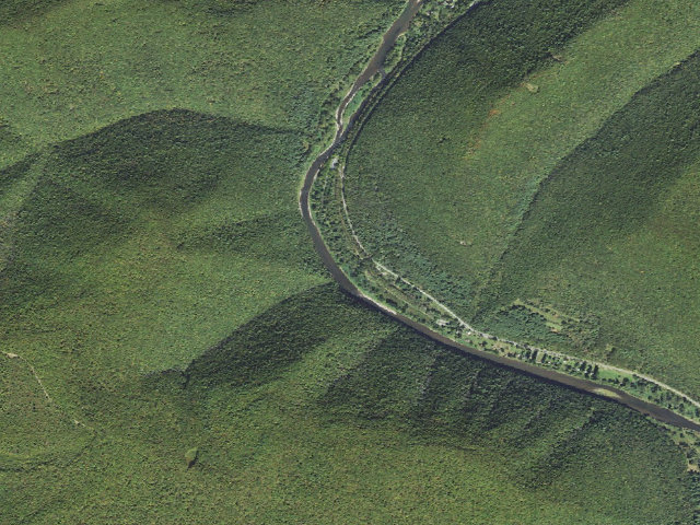Aerial image of Tiadaghton State Forest primitive campsite BW 016