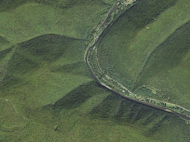 Aerial image of Tiadaghton State Forest primitive campsite BW 012