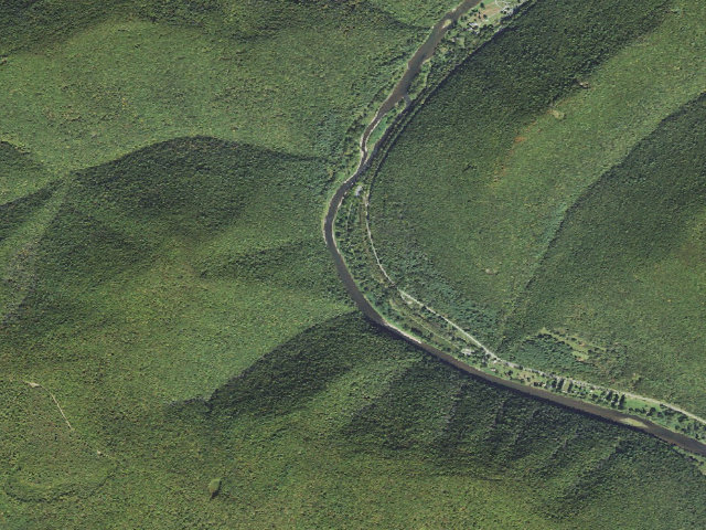 Aerial image of Tiadaghton State Forest primitive campsite BW 010