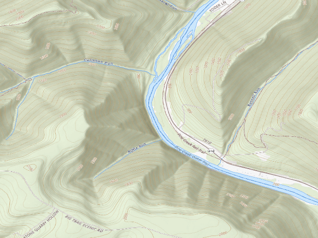 USGS topographic map of Tiadaghton State Forest primitive campsite BW 010