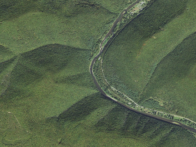 Aerial image of Tiadaghton State Forest primitive campsite BW 015