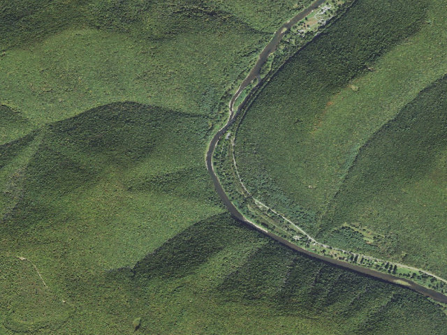 Aerial image of Tiadaghton State Forest primitive campsite BW 014