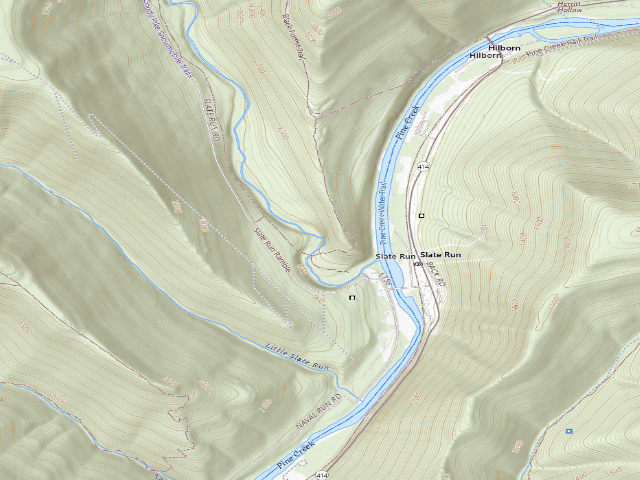 USGS topographic map of Tiadaghton State Forest primitive campsite SRT 003 (BFT Testle Site)