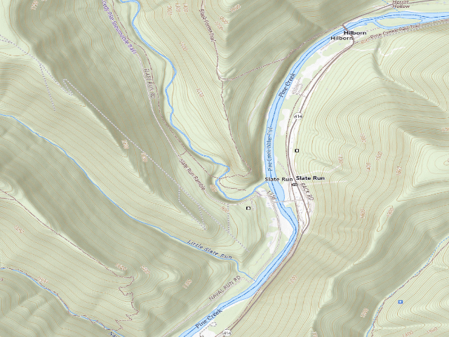 USGS topographic map of Tiadaghton State Forest primitive campsite SRT 001 (BFT Testle Site)
