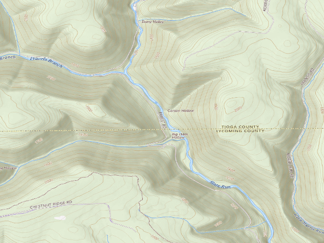 USGS topographic map of Tiadaghton State Forest roadside campsite 7M 003
