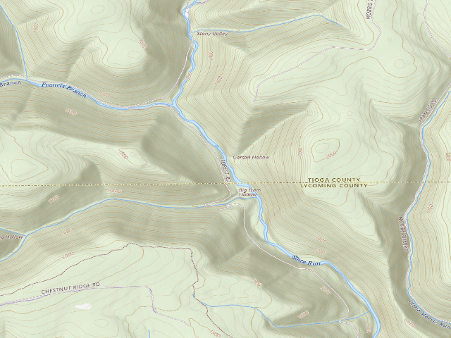 USGS topographic map of Tiadaghton State Forest roadside campsite 7M 004