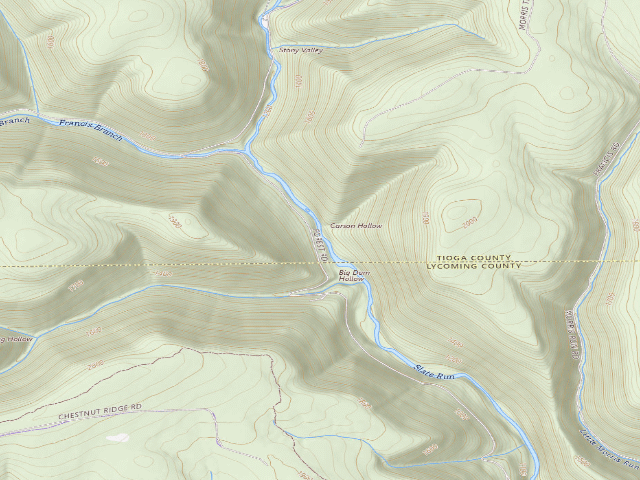 USGS topographic map of Tiadaghton State Forest roadside campsite 7M 005
