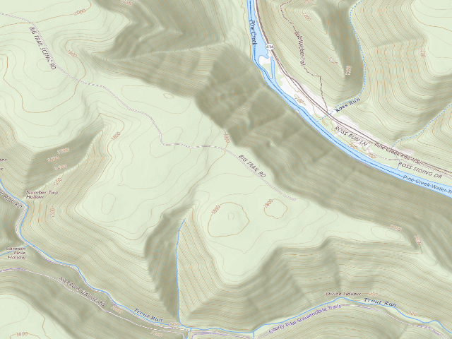USGS topographic map of Tiadaghton State Forest roadside campsite BT 002