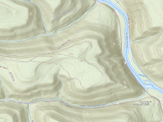 USGS topographic map of Tiadaghton State Forest roadside campsite BU 001
