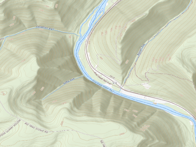 USGS topographic map of Tiadaghton State Forest roadside campsite BW 019 (Tiadaghton State Forest. PERMIT REQUIRED Near Black Walnut Bottom. Visit the PA State Parks and Forests Reservation System to reserve and view additional details.)
