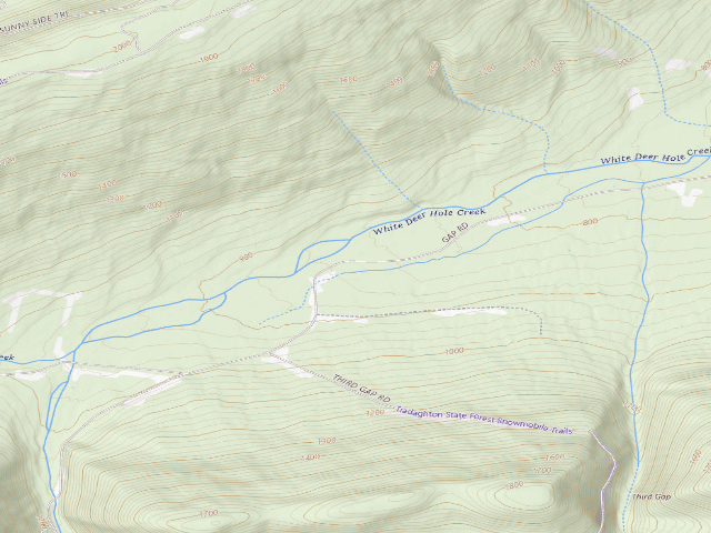 USGS topographic map of Tiadaghton State Forest roadside campsite CCC 007