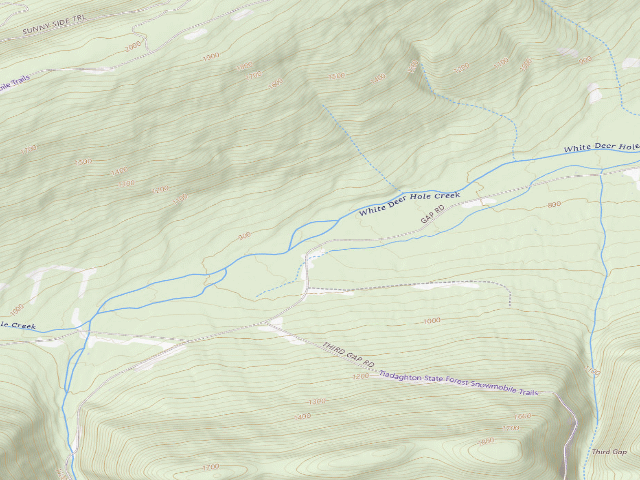 USGS topographic map of Tiadaghton State Forest roadside campsite CCC 005