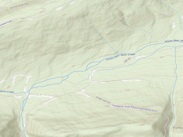 USGS topographic map of Tiadaghton State Forest roadside campsite CCC 003