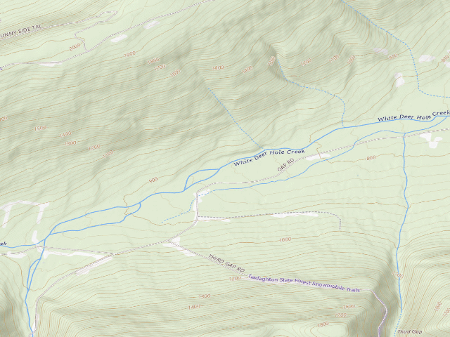 USGS topographic map of Tiadaghton State Forest roadside campsite CCC 006