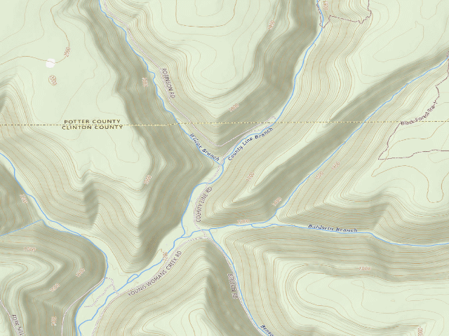 USGS topographic map of Tiadaghton State Forest roadside campsite CL 001