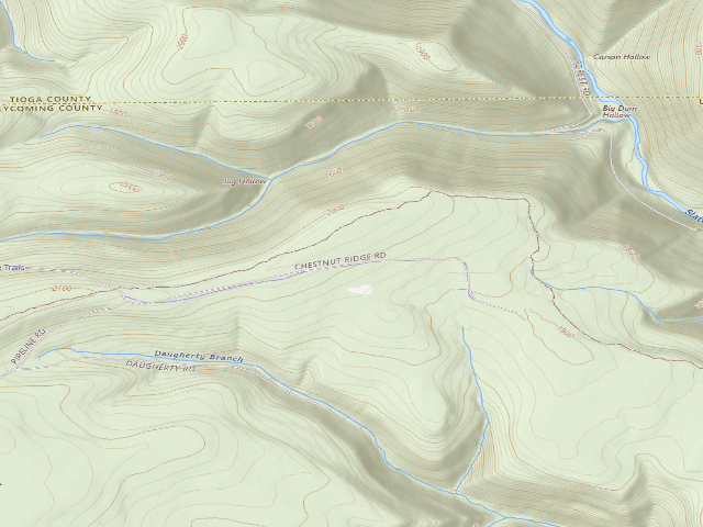 USGS topographic map of Tiadaghton State Forest roadside campsite CR 001