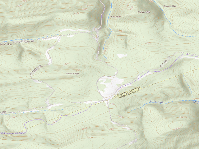 USGS topographic map of Tiadaghton State Forest roadside campsite FG 001