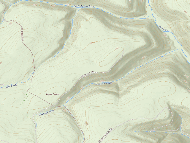 USGS topographic map of Tiadaghton State Forest roadside campsite HR 001