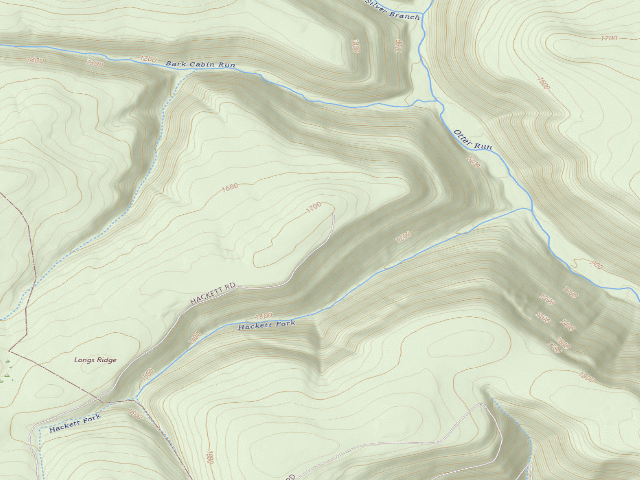 USGS topographic map of Tiadaghton State Forest roadside campsite HR 002