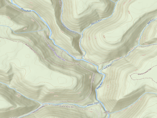 USGS topographic map of Tiadaghton State Forest roadside campsite LM 001