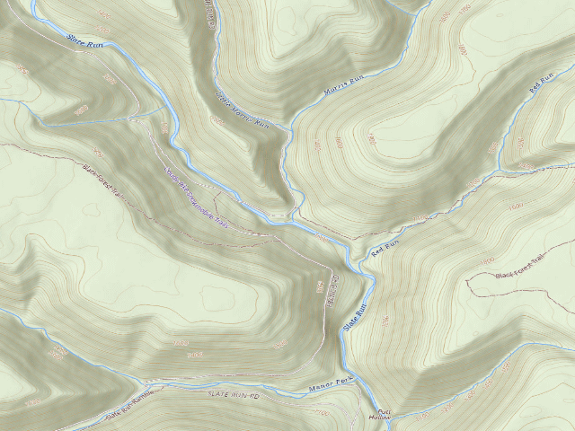 USGS topographic map of Tiadaghton State Forest roadside campsite LM 002