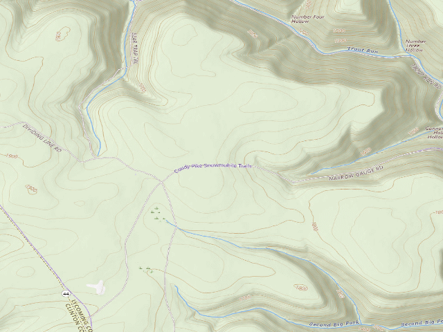 USGS topographic map of Tiadaghton State Forest roadside campsite NG 001