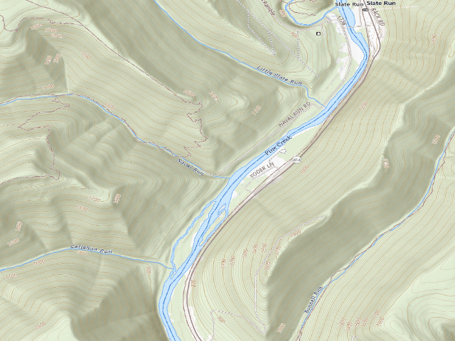 USGS topographic map of Tiadaghton State Forest roadside campsite NR 002 (Naval Run)