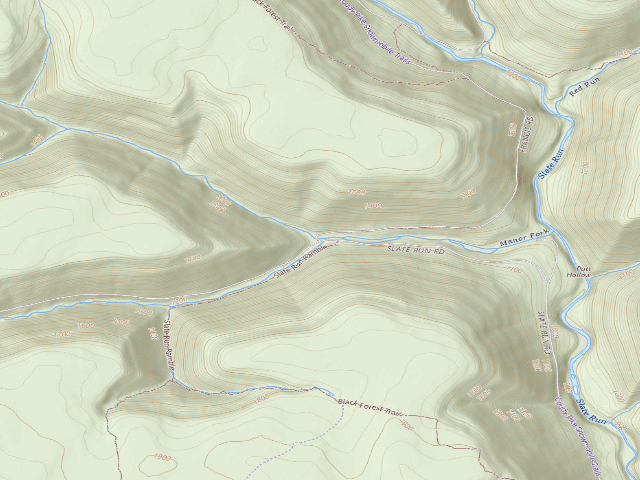 USGS topographic map of Tiadaghton State Forest roadside campsite SR 003