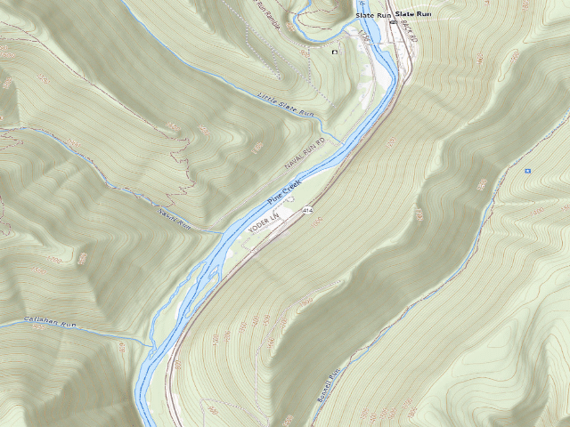 USGS topographic map of Tiadaghton State Forest roadside campsite TF 002 (Tomb Flats)