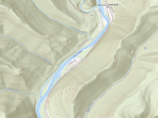 USGS topographic map of Tiadaghton State Forest roadside campsite TF 007 (Tomb Flats)