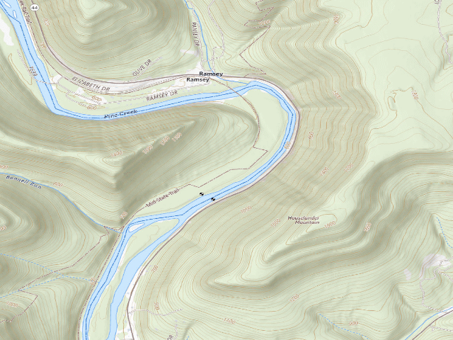 USGS topographic map of Tiadaghton State Forest trail shelter BF 007