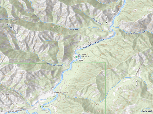 USGS topographic map of Tie Creek Campground