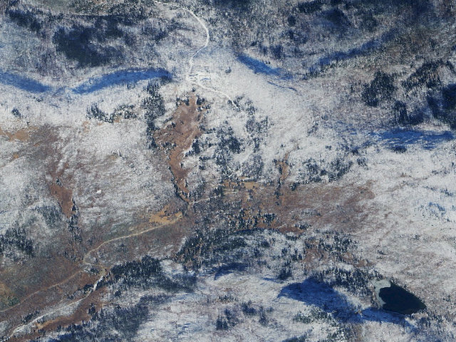 Aerial image of Tiffany Springs Campground