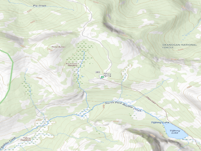 USGS topographic map of Tiffany Springs Campground
