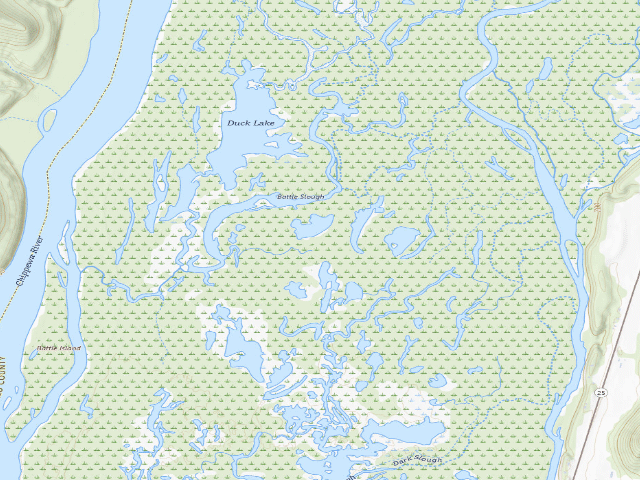 USGS topographic map of Tiffany Wildlife Area – Free Dispersed Primitive Camping (free permit required)