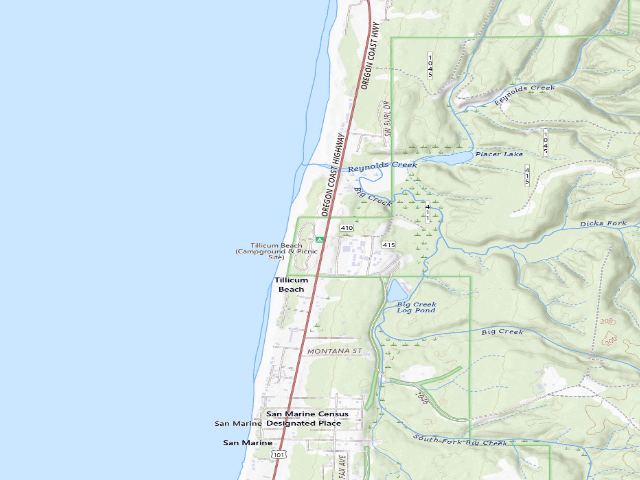 USGS topographic map of Tillicum Beach (Campground & Picnic Site)