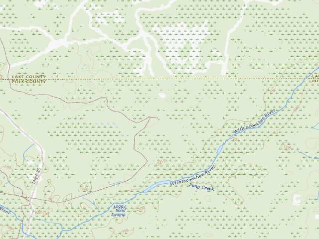 USGS topographic map of Tillman (Green Swamp Wilderness Preserve - East Tract)
