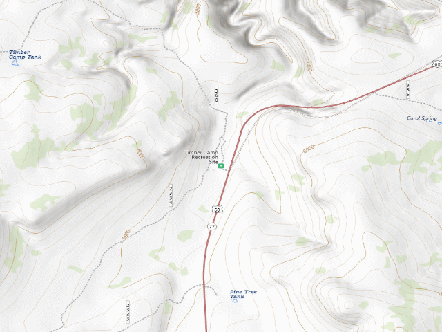 USGS topographic map of Timber Camp Recreation Site