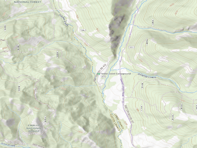 USGS topographic map of Timber Creek Campground