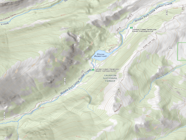 USGS topographic map of Timber Creek Reservoir Upper Campground
