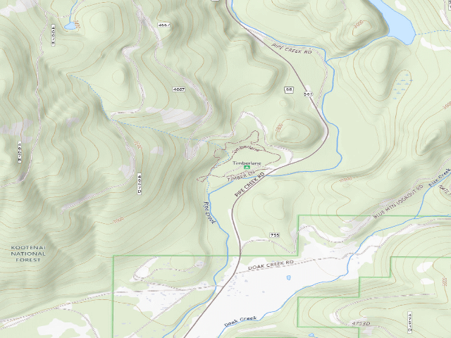 USGS topographic map of Timberlane Campground