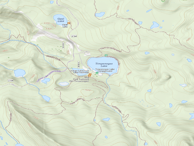 USGS topographic map of Timpanogas Lake Campground