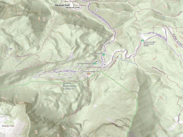 USGS topographic map of Timpooneke Campground