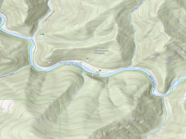 USGS topographic map of Tin Can Flat Campground