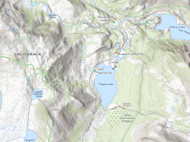 USGS topographic map of Tioga Lake Campground