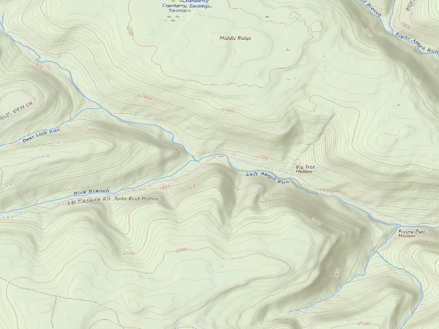 USGS topographic map of Tioga State Forest roadside campsite 065 Left Asaph