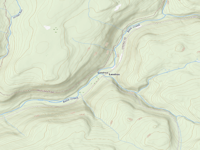 USGS topographic map of Tioga State Forest roadside campsite Landrus Foundations 843