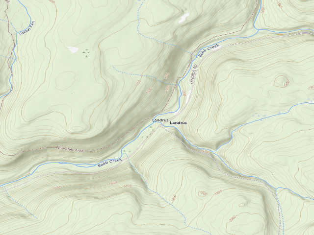 USGS topographic map of Tioga State Forest roadside campsite Landrus Foundations 844