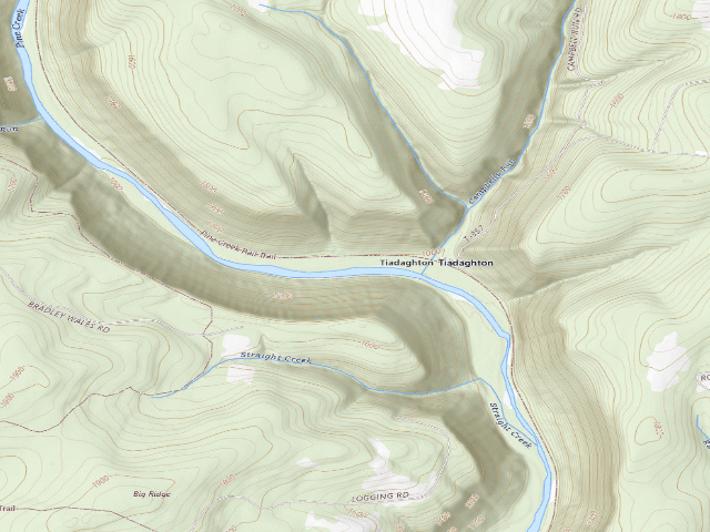 USGS topographic map of Tioga State Forest roadside campsite Tiadaghton 006