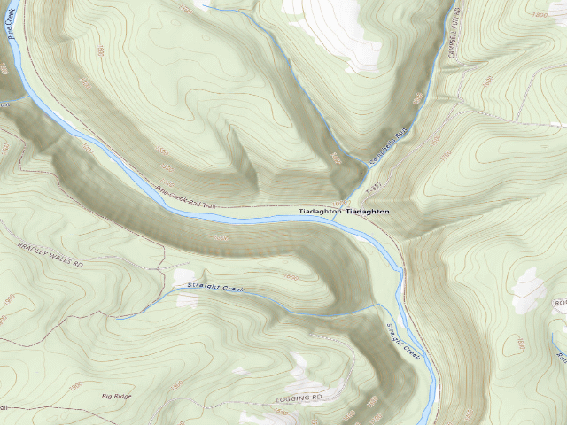 USGS topographic map of Tioga State Forest roadside campsite Tiadaghton 008